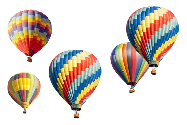 A Set of Hot Air Balloons on White — Stock Photo, Image