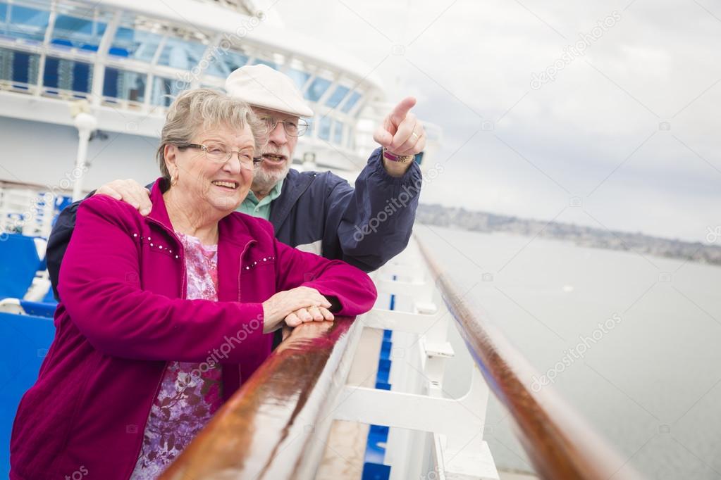 Senior Couple Enjoying The Deck of a Cruise Ship