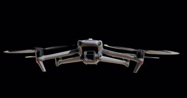 Alpha Channel ile uçan İHA 'nın ön görüntüsü - şeffaf arkaplan.