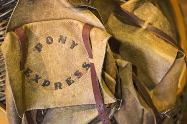 Vintage deri Pony Express eyer torbaları