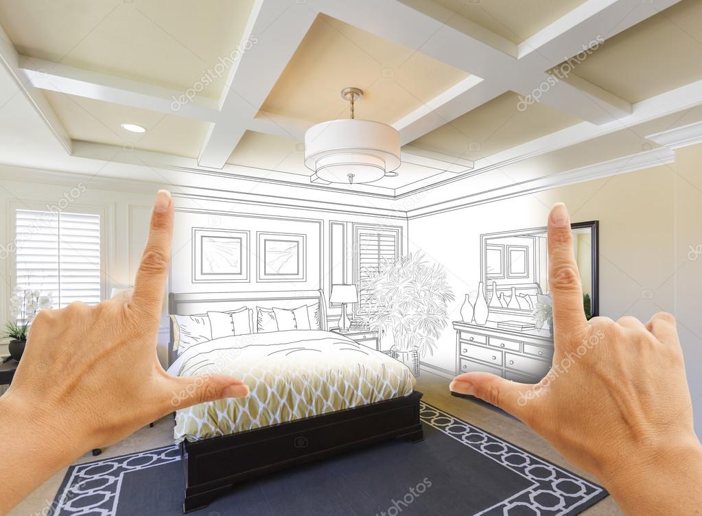 Hands Framing Custom Bedroom Drawing Photograph Combination