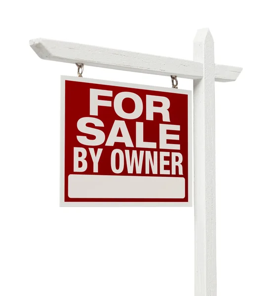 For Sale By Owner Real Estate Sign Isolated on White — Stock Photo, Image