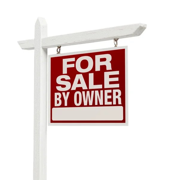 For Sale By Owner Real Estate Sign Isolated on White — Stock Photo, Image