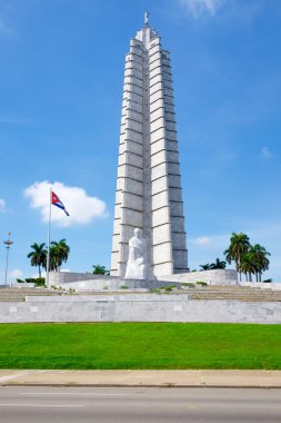 Anıt ve devrim Meydanı Havana'da Küba bayrağı