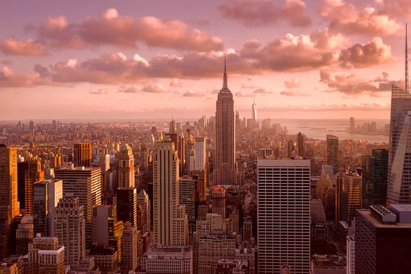 New York City'deki güzel gün batımı — Stok fotoğraf