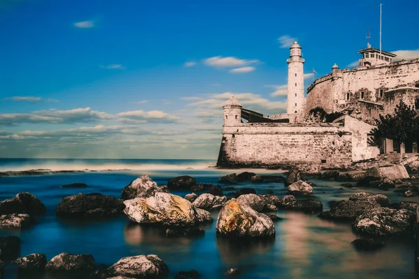 Long Exposure Image Morro Castle Lighthouse Havana — Zdjęcie stockowe