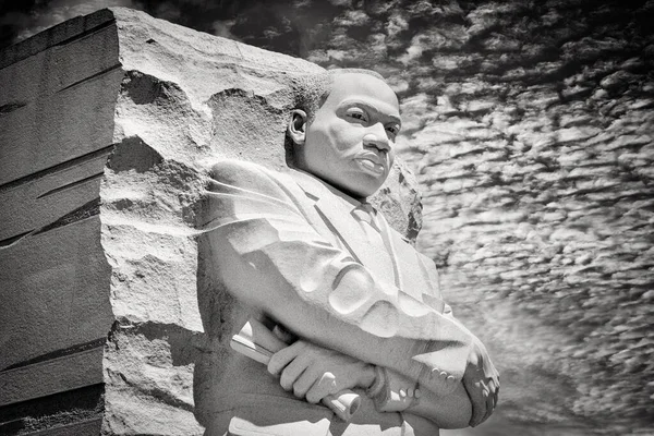 Monumento Nacional Martin Luther King Washington Blanco Negro — Foto de Stock