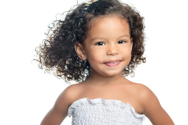 Linda niña étnica con un peinado afro —  Fotos de Stock