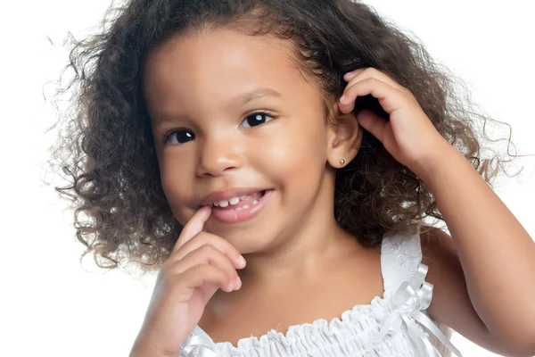 Bambina con un'acconciatura afro — Foto Stock