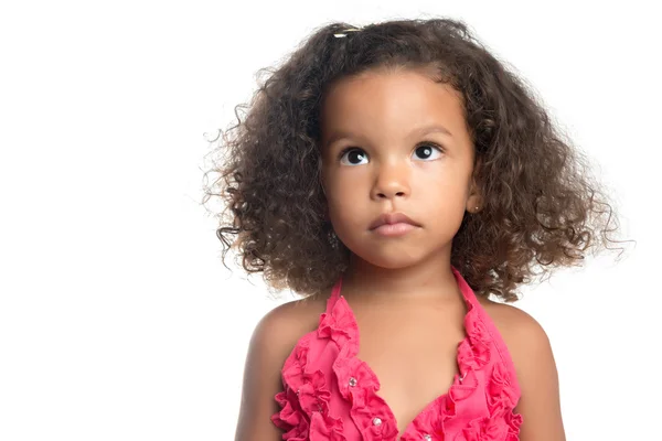 Portrait of a little girl with an afro hairstyle — Stock Photo, Image