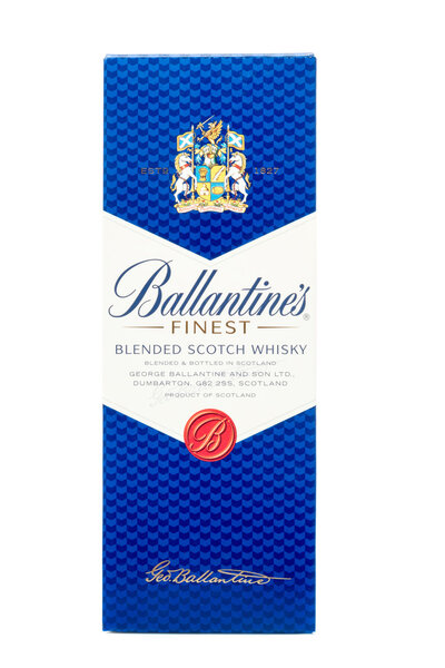 Box of Ballantine's whisky