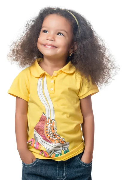 Chica afroamericana sonriendo — Foto de Stock