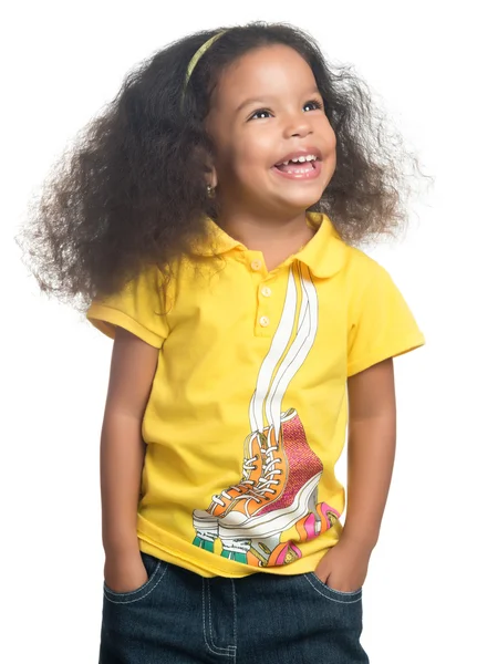 Αφροαμερικανός κοριτσάκι χαμογελώντας — Φωτογραφία Αρχείου