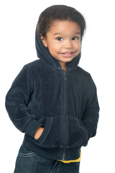 Afro-Amerikaanse meisje dragen hoodie — Stockfoto