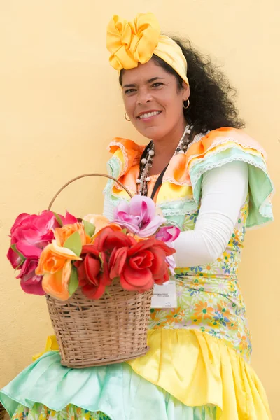 Woman with a traditional dress — Stock Photo, Image