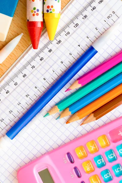 Materiale scolastico e artistico — Foto Stock