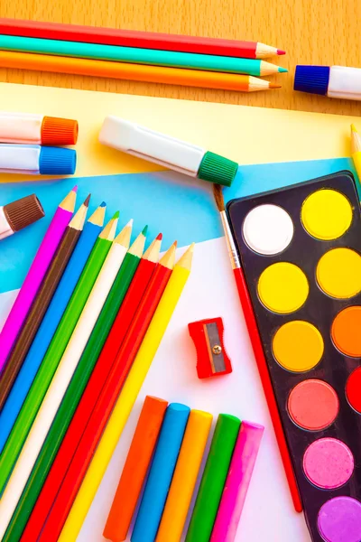 Colorful art supplies — Stock Photo, Image