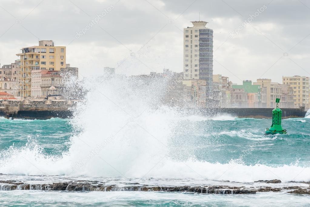 Tropical storm in Havana