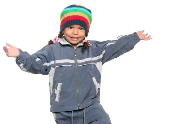 Bonito e adorável menina multirracial — Fotografia de Stock