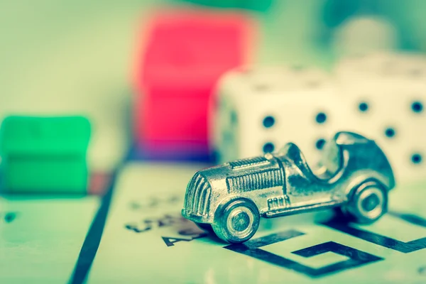 Car token and dices — Stock Photo, Image