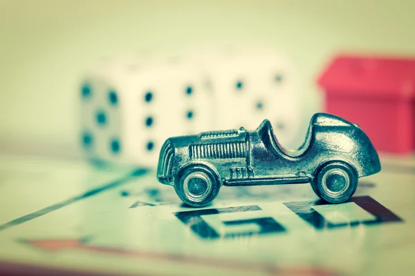 Car token and dices — Stock Photo, Image