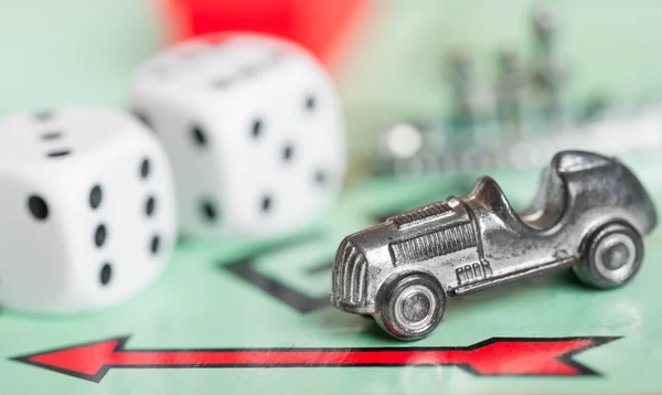 Car token and dices — Stock Photo, Image