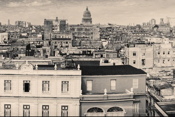 Vintage monochromatic image of Old Havana — Stock Photo, Image