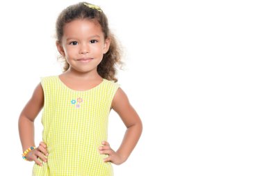 Portrait of a pretty small hispanic girl smiling