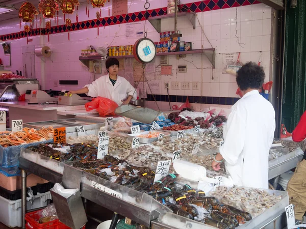 Mercado de peixe em Chinatown em Nova York — Fotografia de Stock