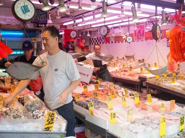 Mercado de peixe em Chinatown em Nova York — Fotografia de Stock