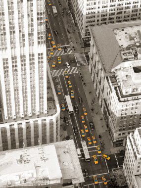 Aerial view of Fifth Avenue in New York City clipart