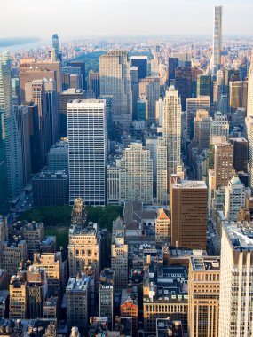 New York Rockefeller Merkezi dahil olmak üzere şehrin havadan görünümü