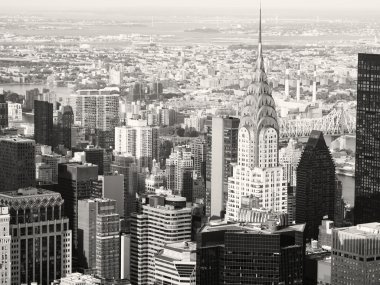 Midtown Manhattan New York siyah beyaz görünümü