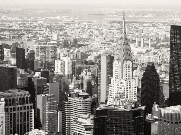 Černá a bílá pohled Midtownu na Manhattanu v New Yorku — Stock fotografie