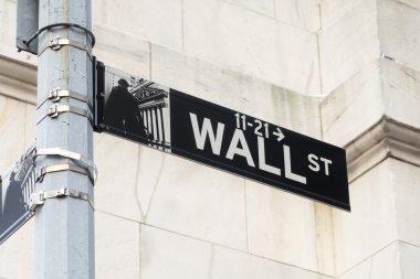 Wall Street, Manhattan finans bölgesinde Ne, sokak tabelası