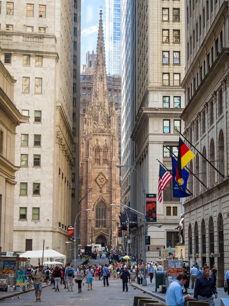 Wall Street en el Distrito Financiero de Nueva York — Foto de Stock