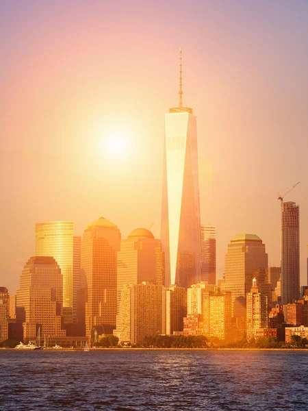 Zachód słońca nad Nowy Jork — Zdjęcie stockowe