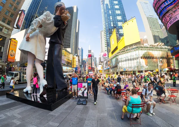 Turistas em Times Square, em Nova York — Fotografia de Stock