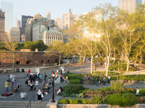 Utsikt över Battery Park i New York City — Stockfoto