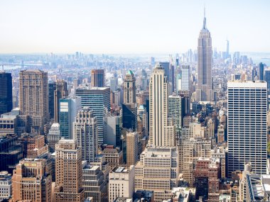 New York'ta gökdelenlerin havadan görünümü