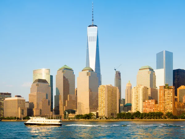 De skyline van Lower Manhattan in New York — Stockfoto