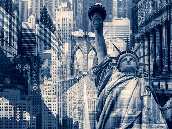 Collage que contiene varios puntos de referencia de Nueva York — Foto de Stock