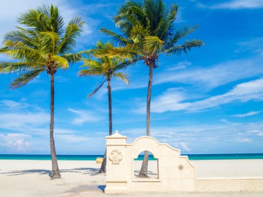 Hollywood Beach in Florida on a summer day clipart