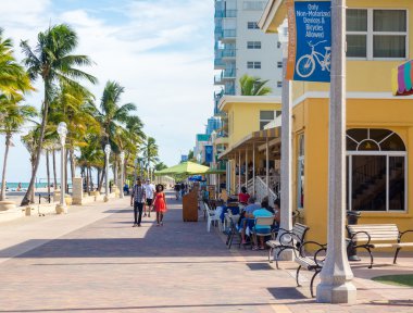Ünlü Hollywood Beach boardwalk Florida