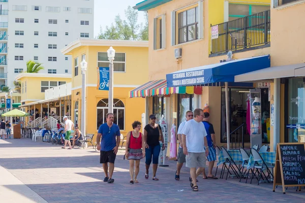 La célèbre promenade Hollywood Beach en Floride — Photo