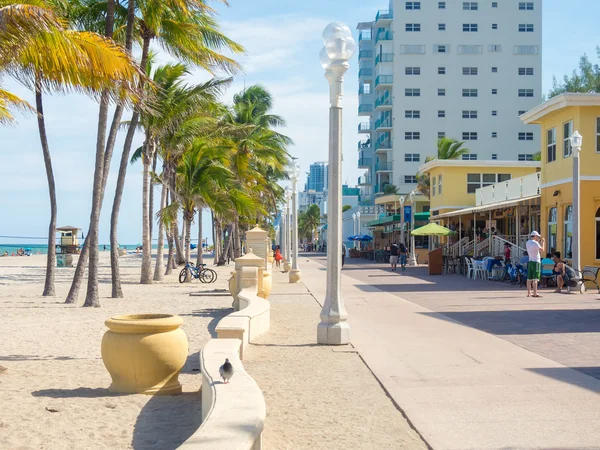 A híres Hollywood Beach boardwalk Floridában — Stock Fotó