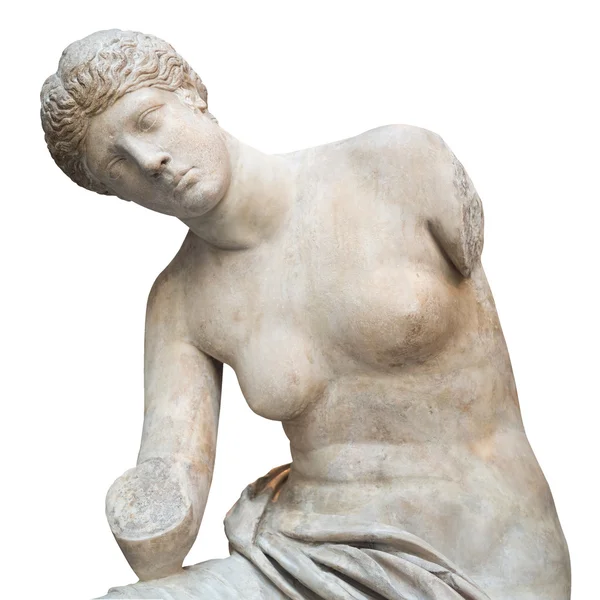 Antigua estatua griega de un venus desnudo aislado en blanco — Foto de Stock