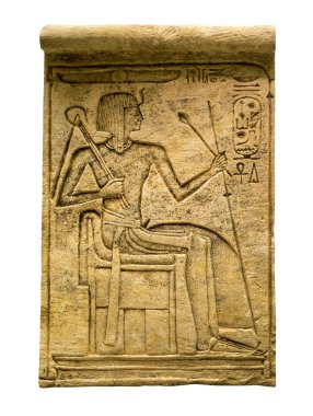 Antik Mısır hiyeroglif incir içeren kil tablet