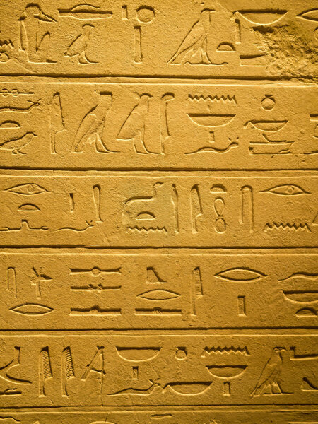 Ancient egyptian hieroglyph carved in sandstone