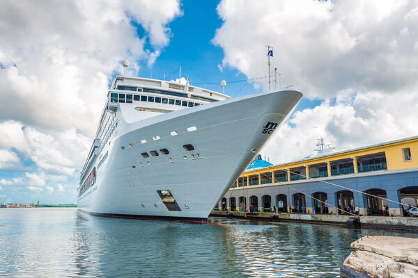 The MSC Opera cruise ship docked at the port of Havana